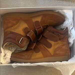 Maison Martin Margiela Brown Suede & Leather High-Top Sneakers